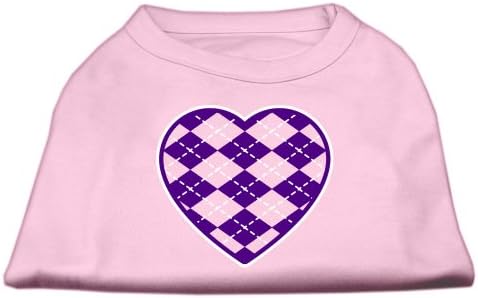 מוצרי חיות מחמד של מיראז 'ארגייל לב סגול מסך חולצה הדפסת סגול ורוד בהיר