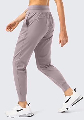 מכנסי רץ לנשים מכנסי טרנינג אימון מותניים גבוהים לנשים רץ רך רך רך עם כיסים עמוקים