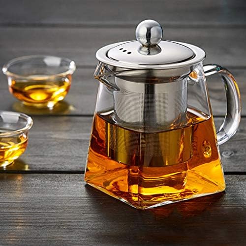 ספל קפה מוצק קומקום זכוכית חום עם מסננת מסננת סיר תה 350 מל כוסות עם ידיות