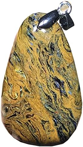 תליון אבן טבעי של אבן פייטרסייט תכשיטים אבן קריסטל לנשים גברים מרפא אנרגיה מזל מתנה 37x23x9 ממ טיפות