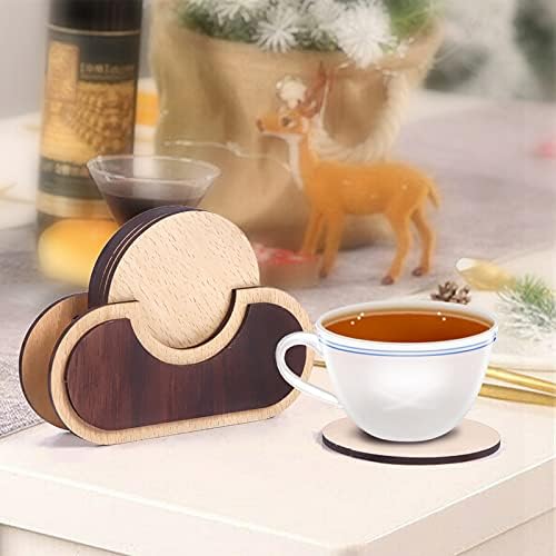 קרופסאדהיה עץ לשתות תחתיות עץ שולחן רכבת סט של 6 עבור תה כוסות קפה ספלי בירה פחיות בר כוסות ומים משקפיים
