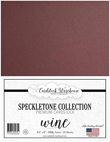Speckletone יין נייר קרטון ממוחזר - 8.5 x 11 אינץ ' - פרימיום 100 קילוגרם. כיסוי - 25 גיליונות