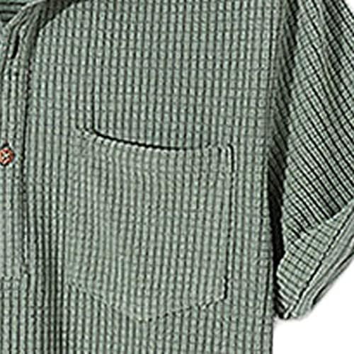 NARHBRG רטרו רטרו קצר שרוול קורדורוי חולצה 2 יחידות מגדירה כפתור מזדמן למטה חולצת טריקו ותלבושות קצרות