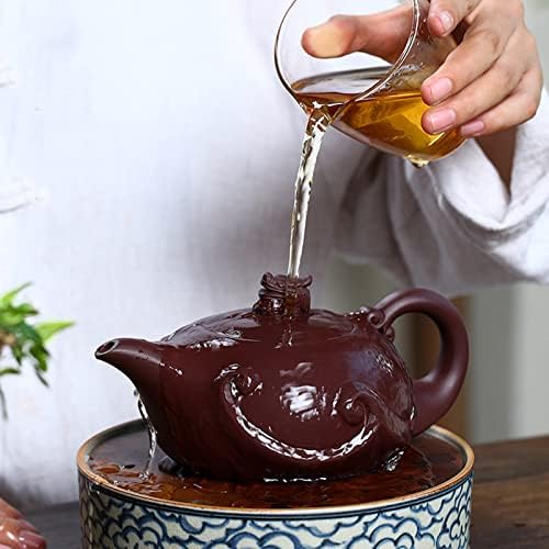 קומקום תה סיני סיני מסורתי Zisha Kettle Clay Long Ying Soit Tea Seat 420 מל/14.81oz מתנת יום הולדת לסיר