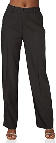 אביפין נשים של מוצק חליפת מכנסיים עסקים מקרית מכנסיים ישר רגל שמלת מכנסיים עם כיסי עבודה מכנסיים