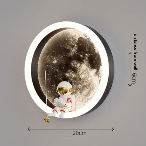 אור קיר חדר ילדים ג ' אדסוקס הוביל ירח פמוט קיר מנורת קיר אסטרונאוט, 12 וואט 3 מצב צבע גופי תאורת קיר