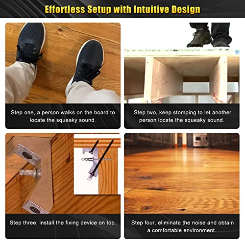 ניתן להשתמש בבטחה בערכת תיקון רצפת הקלה מעץ חורק על כל רצפת משנה בגודל 5/8 אינץ ' או עבה יותר, ומבטלת