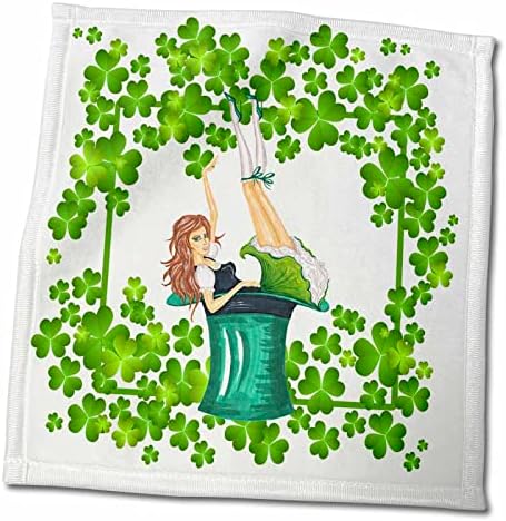 3drose אירלנד נערת חג ותלתן מסגרת - יום סנט פטריקס - מגבות