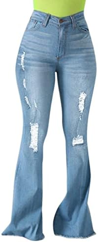 ג'ינס קרוע לריאו קרוע נשים רב -תכליתיות רחבות רגל שטופות מותן דקה ריאה מתרחבת y2k מכנסי מכנסי מכנסי