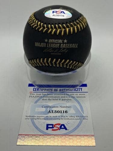 פיט רוז חתום על חתימה רשמית MLB שחור וזהב תחרה בייסבול PSA DNA *16 - כדורי חתימה