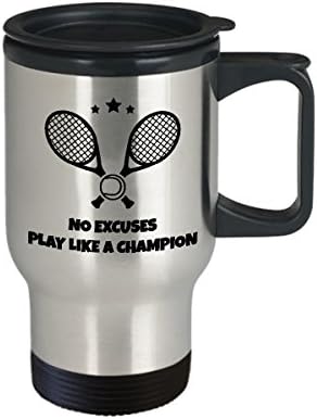 ספל נסיעות קפה טניס הכי טוב מצחיק טניסאי ייחודי כוס תה תה מושלם עבור גברים נשים ללא תירוצים משחקים כמו