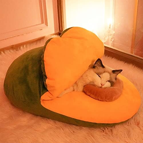 פרימיום חתול שינה מיטה, אבוקדו צורת חתול מיטה חם שק שינה לחיות מחמד כלב חתול מיטה נשלף לחיות מחמד מחצלת