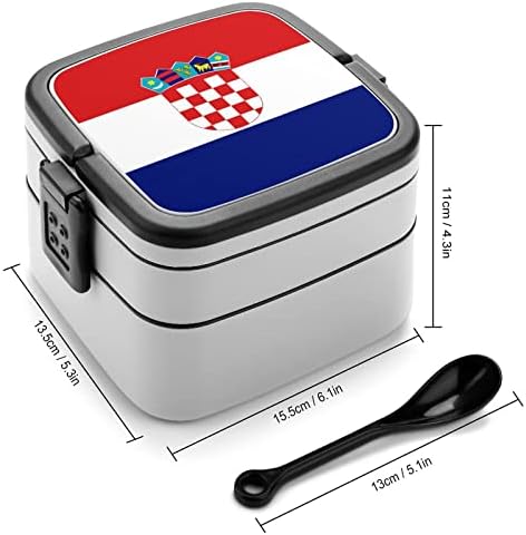 דגל קרואטיה מצחיק הכל בכלי צהריים בנטו קופסה עם כף לפיקניק עבודות נסיעות