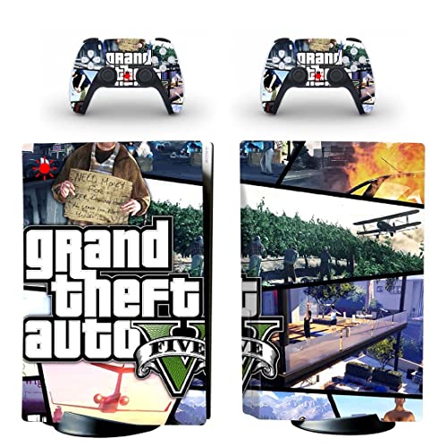 עבור PS4 Slim - Game Grand Gta Theft ו- Auto PS4 או PS5 מדבקת עור עבור פלייסטיישן 4 או 5 קונסולה ובקרים