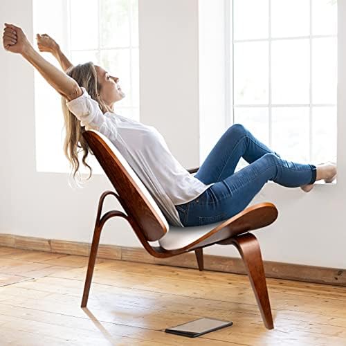 אמצע המאה מודרני מעטפת טרקלין כיסא, פו עור, סקנדינבי ריהוט חצובה דיקט קלאסי עיצוב מוצק עץ מבטא כיסאות