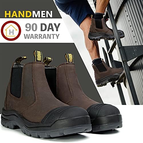 מגפי עבודה של אנשי יד לגברים, מפלדה/אצבעות רכות אטומי מים אטומים, נעלי עבודה סטטיות עמידות בפני החלקה,