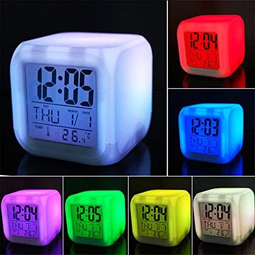 7 ColoralArm Clock Led שעון דיגיטלי משתנה לילה אור זוהר שעון שולחן ילדים נואש ילדים מתנה קשת קשת חד