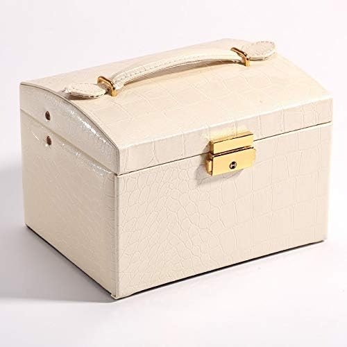 MJCSNH קופסאות תכשיטים עגילי שרשרת עגילי מרקם פשוט קופסא אחסון קופסת קופסה קוריאנית תיבת אחסון ניידים