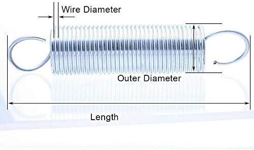 החלף קפיץ קפיץ קפיצי קפיץ בקוטר חיצוני של וו 10 ממ 14 ממ קוטר חוט מצופה אבץ לבן 1.2 ממ אורך קפיץ אורך