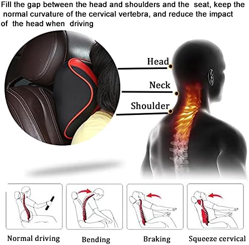 כרית חגורת בטיחות רוט וכריות משענת ראש מכונית עם עיצוב ארגונומי, כרית צוואר מושב מכונית עם קצף זיכרון