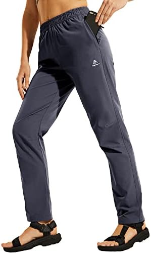 מכנסי טיול לנשים של היימונט מהירים יבש קלים עמידים בפני מים מותניים אלסטיים upf50 מכנסיים חיצוניים עם