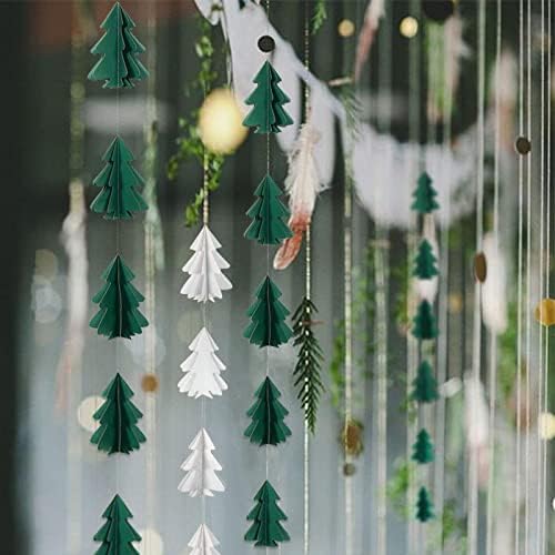 10 מיני תלת ממדי עץ חג המולד קטן נייר שיפודי נייר לכה דגלים תלויים קישוטים לחג המולד ציוד קישוטים למסיבות
