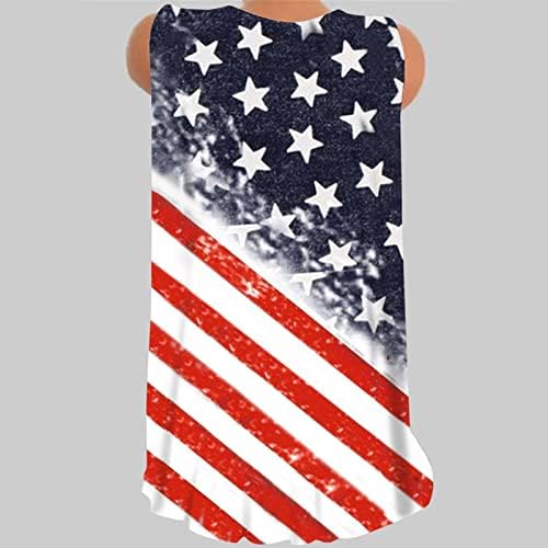 נשים 4 ביולי גופיות אפוד, נשים דגל אמריקאי פטריוטי אפוד אפוד עליון קיץ v צוואר שרוולים זורמים חולצות