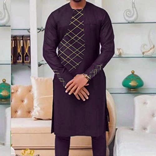 בגדים אפריקאים מסורתיים לגברים שרוולים ארוכים תלבושות דשיקי