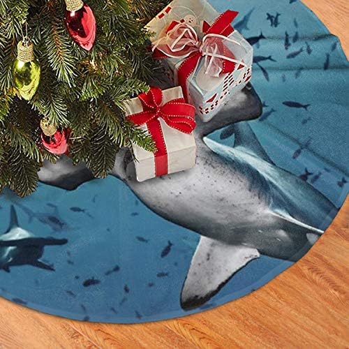 Lveshop Hammerhead Shark עץ חג המולד חצאית יוקרה עגול מקורה מחצלת חיצונית כפרי חג המולד עץ עץ קישוטי