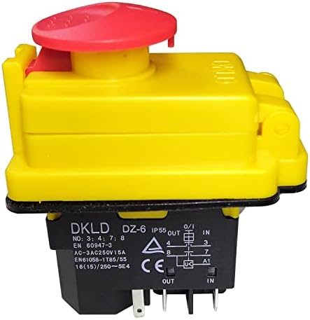 DKLD DZ -6I 5PIN עמיד למים אטום לחצן כפתור כפתור דו קוטבי בדרך כלל פתח עצירת חירום מתג תעשייתי למקדחה