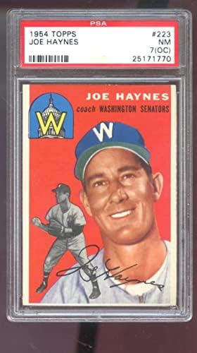 1954 Topps 223 ג'ו היינס PSA 7 כרטיס בייסבול מדורג MLB NM Senator
