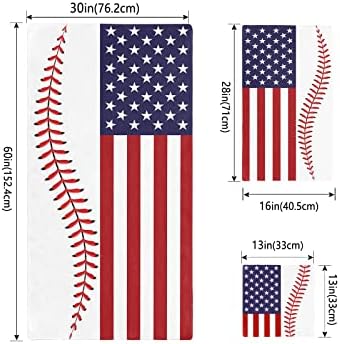 מגבות רחצה של Pakiinno הגדר מגבות סופגות רכות דגל אמריקאי יום עצמאות