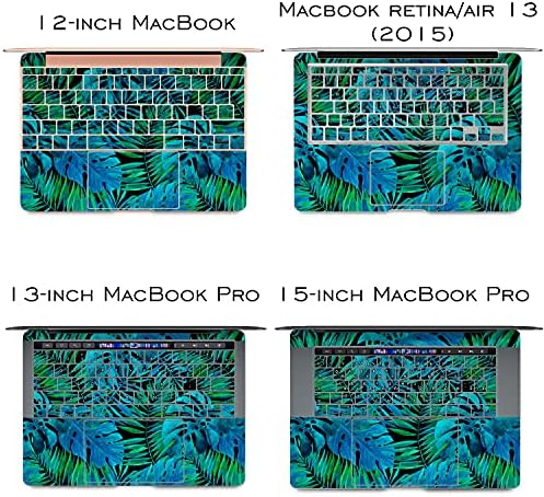 עור ויניל אלטרנטיבי תואם ל- MacBook Air 13 אינץ 'מק פרו 16 רשתית 15 12 2020 2019 2018 ג'ונגל כחול מפלצת
