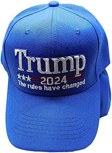 סחר רוחות טראמפ 2024 הכללים השתנו רויאל כחול מתכוונן רקום כותנה פוליאסטר תערובת כובע כובע, ססגוניות,