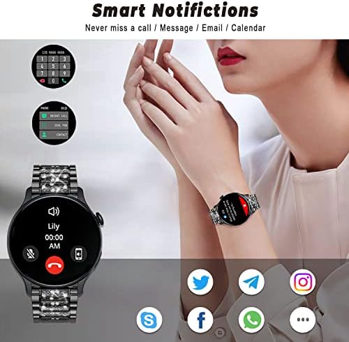 Filiekeu נשים Smartwatch Bluetooth Call AI Voice Ladies Watches Dill Breath לחץ דם צג בריאות חכם שעון
