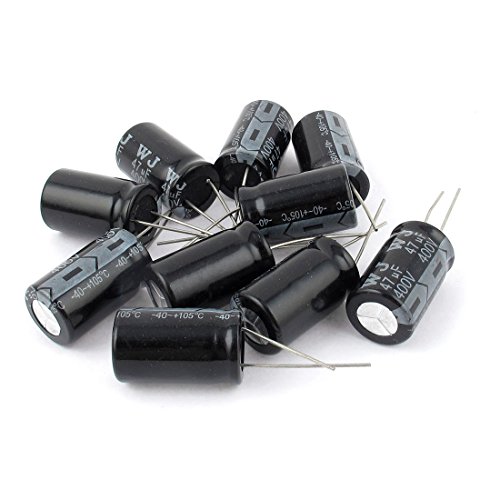 UXCell 10 PCS 400V 47UF 105C רדיאלי עופרת רדיאלית קבלים אלקטרוליטיים 16 ממ x 27 ממ