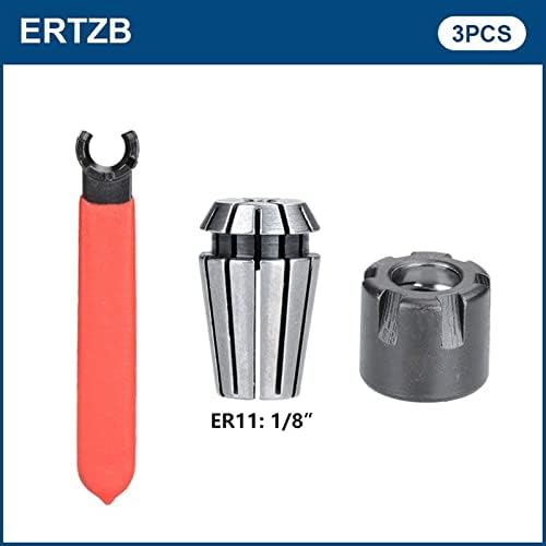 Gande Spring Collet ER11 Collet Chuck 1/8 1/4 עם סוג E ER אגוזים ומחזיק מברכי מפתח אגוזים 3 יחידות