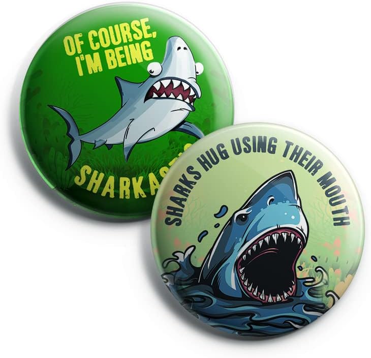 קרנוסו סיכות כפתור כריש מגניבות מצחיקות - גרבי גרב רעיונות למתנה איכותית פרימיום לילדים, בני נוער ומבוגרים