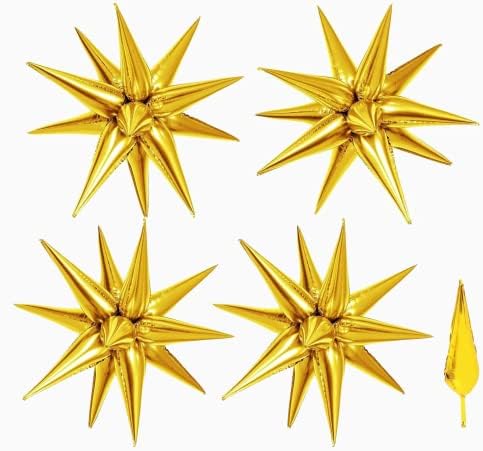 מיילאי 50 יחידות זהב כוכב בלוני מתכתי פיצוץ כוכב 26 רדיד בלוני 12 נקודת כוכב בלוני התפרצות קונוס מיילר