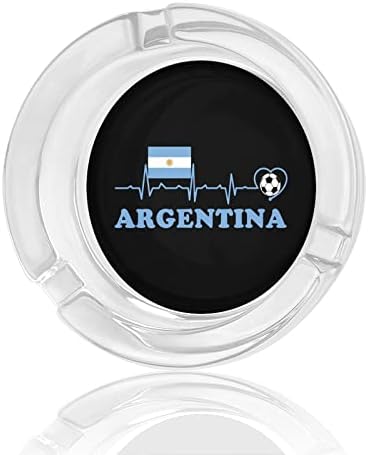מאפרי כוס לב של כדורגל ארגנטינאי מגש אפר עגול מארז מחזיק אפר חמוד לקישוט סיפון משרד ביתי