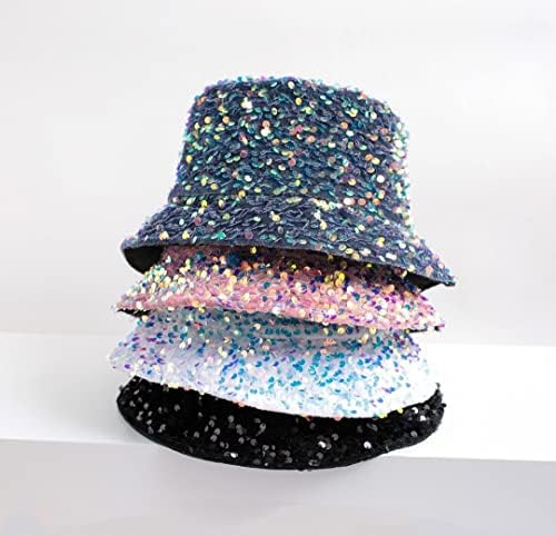 Goodxing Unisex Shiny Bling Bling נצנץ היפ דלי פופ כובע נשים טרנדי רחוב פאנק כובע שלב לפסטיבל מוזיקת