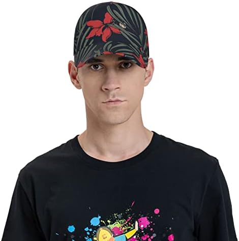 אתלטי בייסבול כובע הוואי טרופי רפסודה פרחוני סנאפבק בייסבול כובע שחור