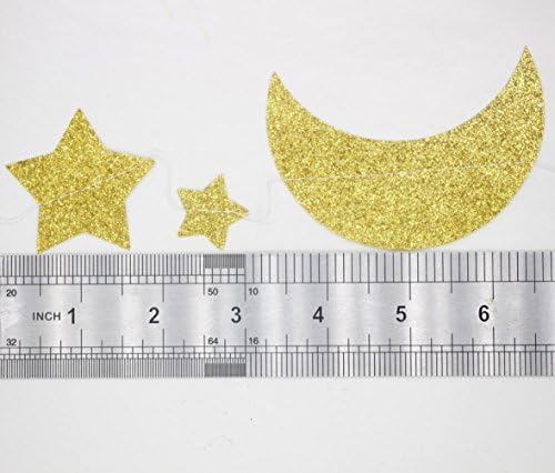 Mybbshower Gold Glitter Moon and Star