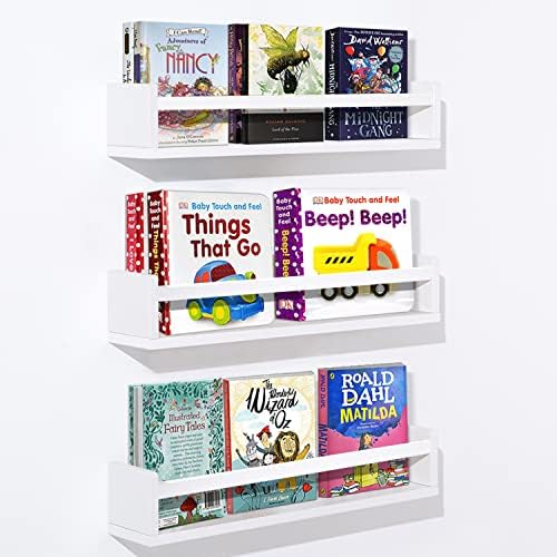 מדף ספרים צף מדף ספרים מעץ מדף ספרים מעץ 24 אינץ 'מדף ספרים קיר לבן למיטה עיצוב אמבטיה עיצוב מטבח תבלינים
