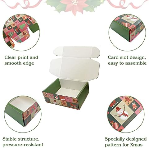 צ 'יאנף 20 מארז 6 על 4 על 2 אינץ' קופסאות משלוח קטנות קופסת מתנה לחג המולד עם מכסה, קופסאות דיוור קרטון