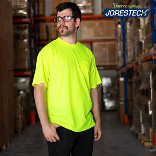 בטיחות ג ' ורסטק נראות גבוהה כתום או צהוב שרוול קצר חולצת עבודה עם כיס חזה, בד מנדף לחות