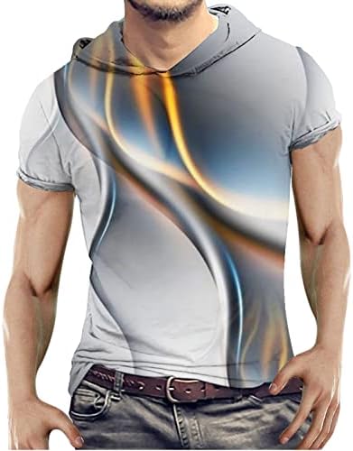 סלעית חולצה לגברים 2023 קל משקל כושר חולצה בסוודרים הסווטשרט קיץ מודפס רופף קצר שרוול סלעית חולצת טי