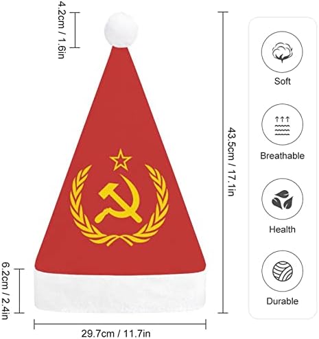 ברית המועצות ברית המועצות סמל אדום חג המולד כובע רך קטיפה סנטה כובע מצחיק כפה עבור חג המולד לשנה חדשה
