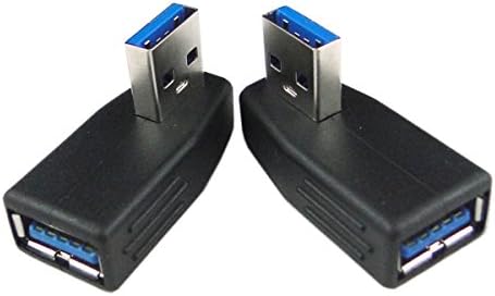 Jinhezo USB 3.0 אנכי זכר לאנשי מתאם זווית שמאל ומתאם זווית ימין