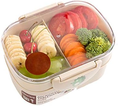 קופסת בנטו יצירתית, מיקרוגל ניידים שכבה כפולה מיכלי אוכל אחסון פרי לעובדי משרד פיקניק Z-2020-9-6
